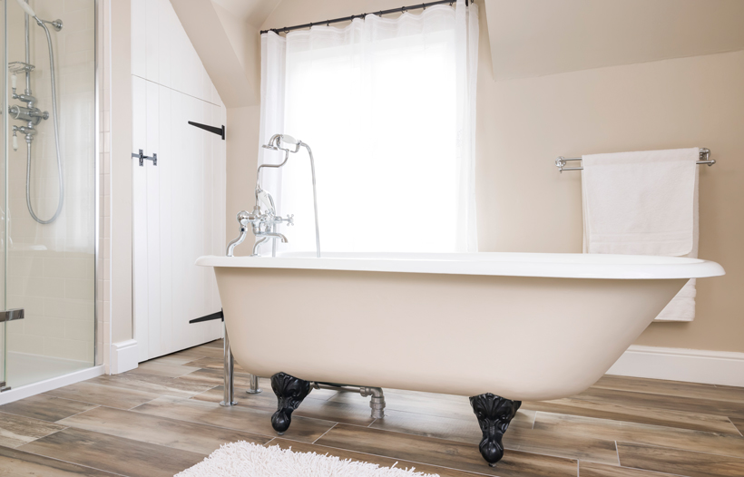 Cast Iron Bathtub Filled With Water