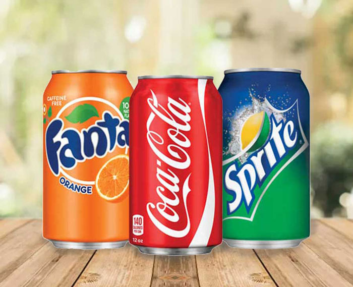 3 Standard Soft Drink Cans