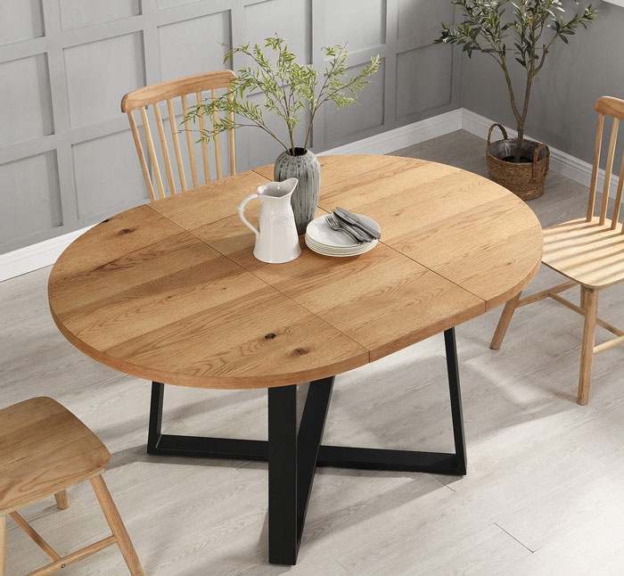 Solid wood round dining table
