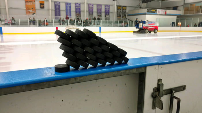 Diameter of Three Hockey Pucks