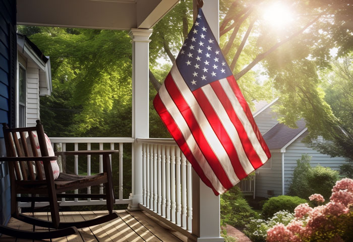 Length of American Flag Outside Homes